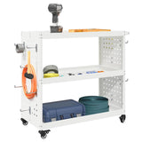 Tool Trolley with Shelf White 75 x 35 x 73 cm Cold-rolled Steel 874540