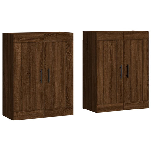 Wall Mounted Cabinets 2 pcs Brown Oak Engineered Wood 3198048