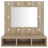 Mirror Cabinet with LED Sonoma Oak 60x31.5x62 cm 808885
