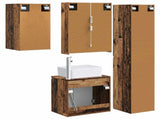 Bathroom Cabinet Set 5 pcs Old Wood 53 x 15.5 x 70 cm 3407333
