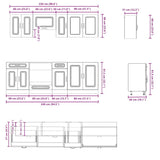 8 Piece Kitchen Cabinet Set Kalmar High Gloss White Engineered Wood 3314823