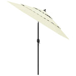 3-Tier Garden Parasol with Aluminium Pole Sand 2.5 m 313860