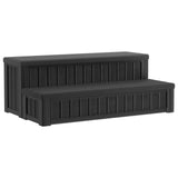 Hot Tub Step with Storage 2-Step Black 93 x 57 x 35 cm PP 42045238
