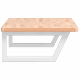 Basin Shelf Wall Mounted Steel and Solid Wood Beech 3302434