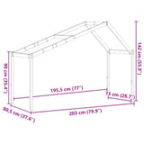 Kids' Bed Roof Wax Brown 203x80.5x142 cm Solid Wood Pine 846945