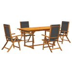 ZNTS 5 Piece Garden Dining Set Solid Wood Acacia and Textilene 3279268