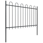 ZNTS Garden Fence with Hoop Top Steel 13.6x1.2 m Black 277672