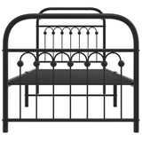 Metal Bed Frame without Mattress with Footboard Black 80x200cm 376609