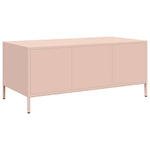 ZNTS Coffee Table Pink 101.5x50x43.5 cm Cold-rolled Steel 851269