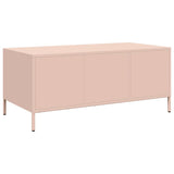 ZNTS Coffee Table Pink 101.5x50x43.5 cm Cold-rolled Steel 851269