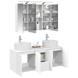 Bathroom Cabinet Set 4 pcs White Engineered Wood 3406455