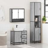 3 Piece Bathroom Furniture Set Grey Sonoma Engineered Wood 3301108