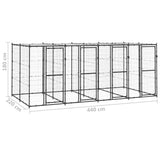 Outdoor Dog Kennel Steel with Roof 9.68 m 3082251