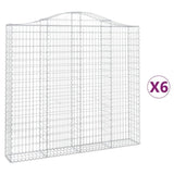Arched Gabion Baskets 6 pcs 200x30x180/200 cm Galvanised Iron 3145518