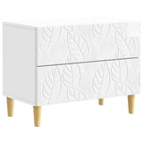 Bedside Table High Gloss White 62 x 34.5 x 48 cm 895009