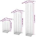 ZNTS 3 Piece Gabion Set Galvanised Wire 141048