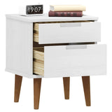 Bedside Cabinet MOLDE White 40x35x48 cm Solid Wood Pine 350496