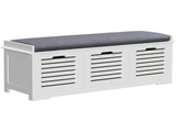 Shoe Storage Bench with 3 Drawers & Removable Grey Seat Cushion Hallway Organisation furniture T3398P329510