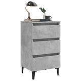 Bed Cabinet with Metal Legs 2 pcs Concrete Grey 40x35x69 cm 805914
