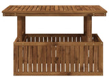 Garden Coffee Table Solid Acacia Wood Height Adjustable Natural 901244