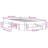 Bed Frame without Mattress Concrete Grey 100x200cm Engineered Wood 3295488