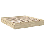 Bed Frame with Drawers without Mattress Sonoma Oak 180x200 cm Super King 3280638