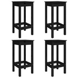 5 Piece Garden Bar Set Black Solid Wood Pine 3154734
