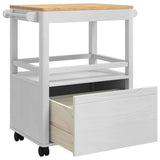 Kitchen Trolley FLORO White 72.5 x 45 x 80 cm Solid Pine Wood 42011252