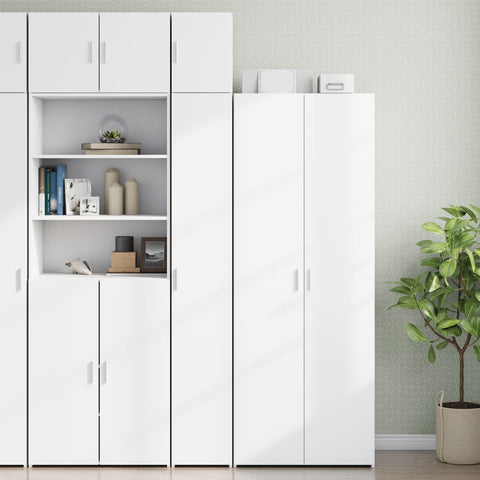 Slim Storage Cabinet White 30x42.5x225 cm Engineered Wood 3281259
