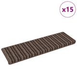 Self-adhesive Stair Mats Striped 15 pcs Brown 65 x 21 x 4 cm 42011450
