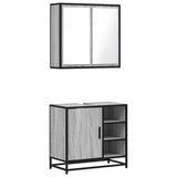 2 Piece Bathroom Furniture Set Grey Sonoma Engineered Wood 3300908