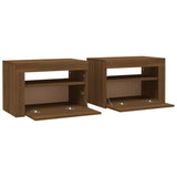 ZNTS Bedside Cabinets 2 pcs with LEDs Brown Oak 60x35x40 cm 3144974