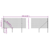 Wire Mesh Fence with Spike Anchors Anthracite 0.8x25 m 154248