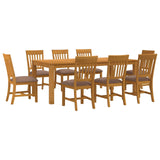 Dining Set 9 pcs Grey Solid Oak Wood 3430404