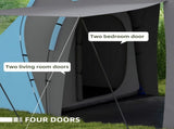 Large Camping Tent Tunnel Tent with 2 Bedroom and Living Area, 2000mm Waterproof, Portable with Bag T3398P349000