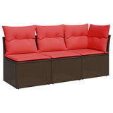 Garden Sofa 8 pcs Brown and red 172 x 62 x 69 cm Poly rattan 366241