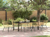 Garden Dining Set 7 pcs Brown Poly Rattan 3380901