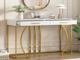 Console table, hallway table with 2 drawers, light luxury style side table, sofa table, 110x32x85 WF322522AAO
