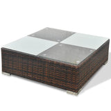 6 Piece Garden Lounge Set with Cushions Poly Rattan Brown 42742