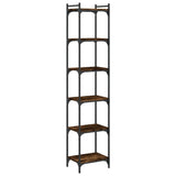 Bookcase 6-Tier Smoked Oak 40x30x188 cm Engineered Wood 837644