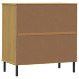 Sideboard with 3 Drawers Brown 77x40x79.5 cm Solid Wood OSLO 350979