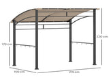 2.2 x 1.5 m BBQ Grill Gazebo Tent, Garden Grill with Metal Frame, Curved Canopy and 10 Hooks, T3398P327940