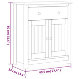 Bathroom Cabinet BERG Black 69.5x34x80 cm Solid Wood Pine 358543