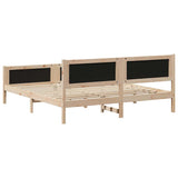 Bed frame Brown and light grey 180 x 200 cm Solid pine wood 3394303
