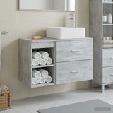 Bathroom Furniture Set 2 pcs Concrete Grey Engineered Wood 3403883