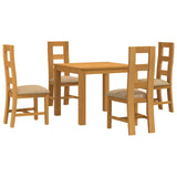Dining Set 5 pcs Beige Solid Oak Wood 3430342
