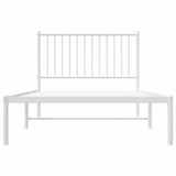 Metal Bed Frame without Mattress with Headboard White 100x190cm 350925