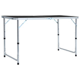 ZNTS Foldable Camping Table Grey Aluminium 120x60 cm 48173