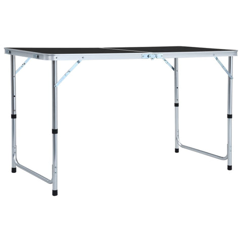 ZNTS Foldable Camping Table Grey Aluminium 120x60 cm 48173