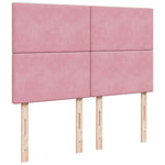 ZNTS Ottoman Bed with Mattresses Pink 140x190cm Velvet 3313402